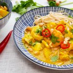 Thaise viscurry met kabeljauw en garnalen
