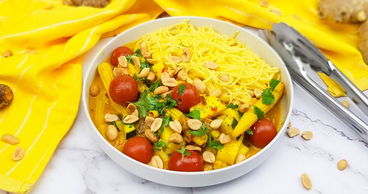 Gele groentencurry uit Thailand
