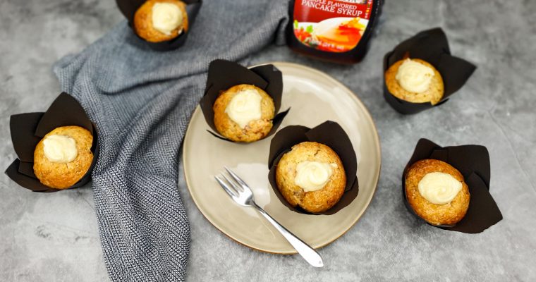 Muffins met pancetta en maple syrup