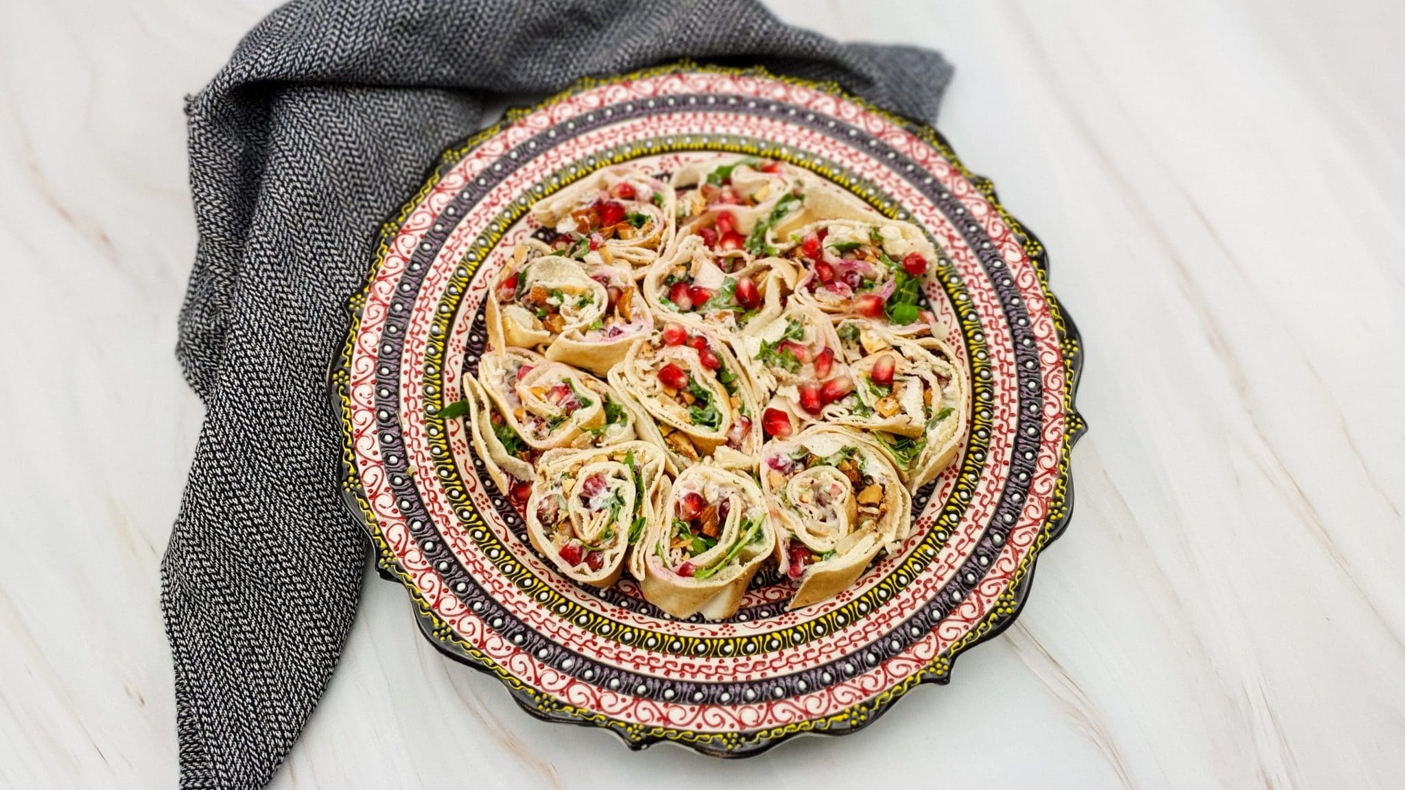 Libanese wraps met kip kebab salade