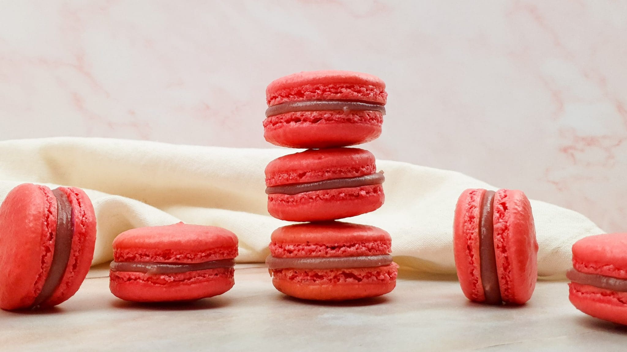 Frambozen macarons