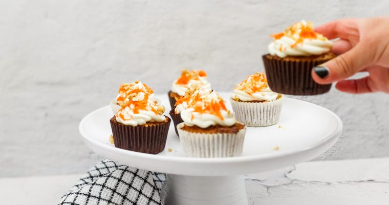 Carrot cupcakes met witte chocolade